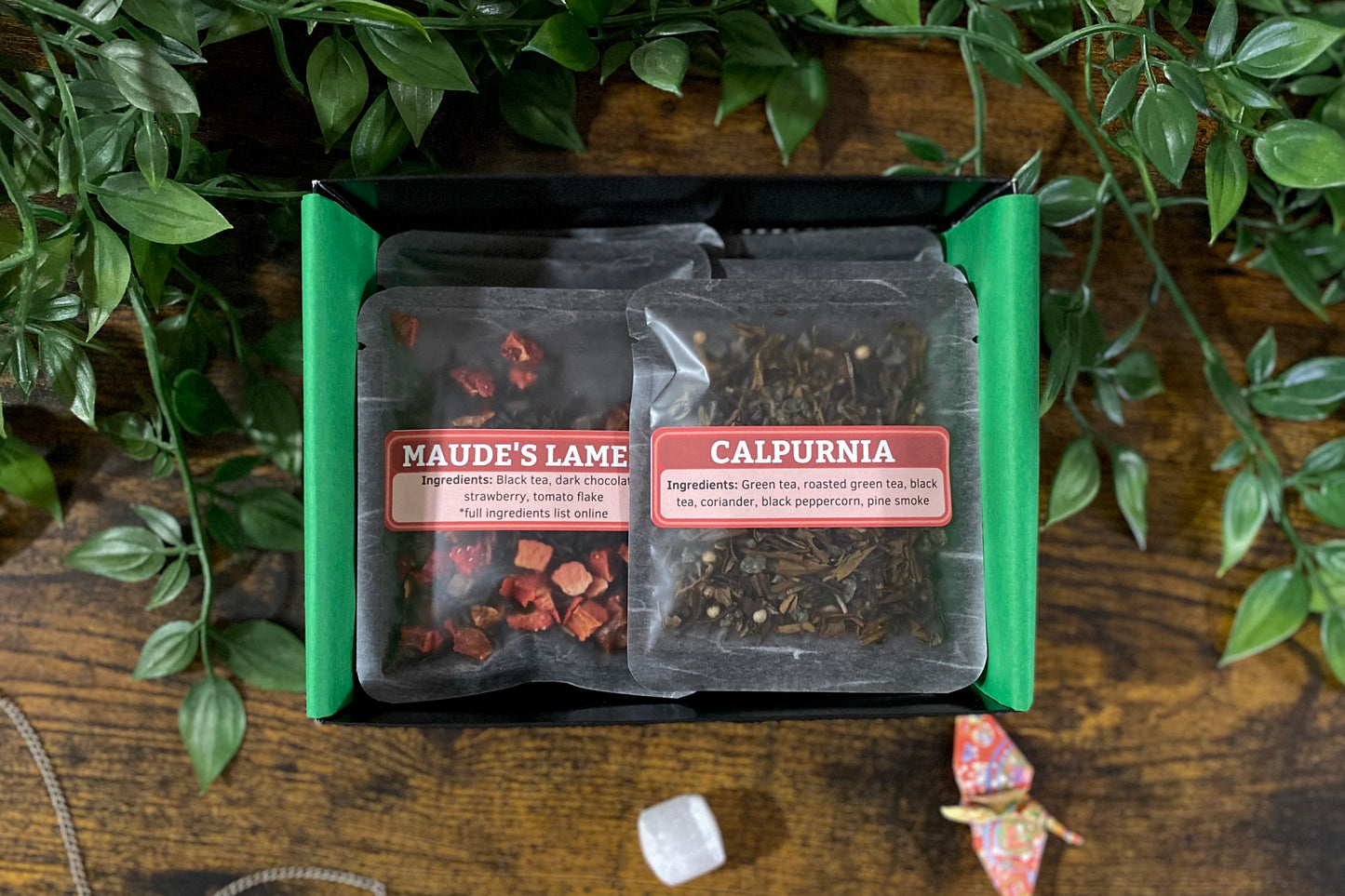 Box Two, open to show teas Calpurnia & Maude's Lament