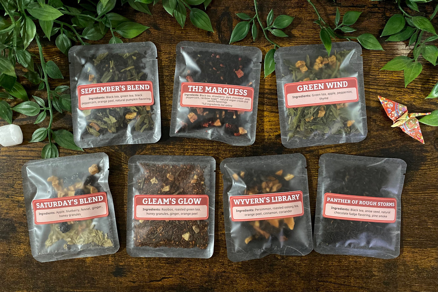 Box One open to show all teas spread out